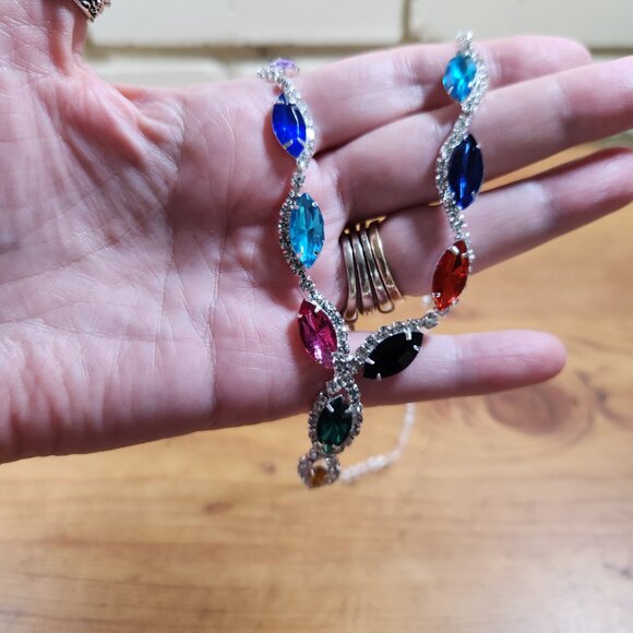 New Womens Swarovski Crystal Silver Plated Necklace & Earrings - Picture 4 of 7